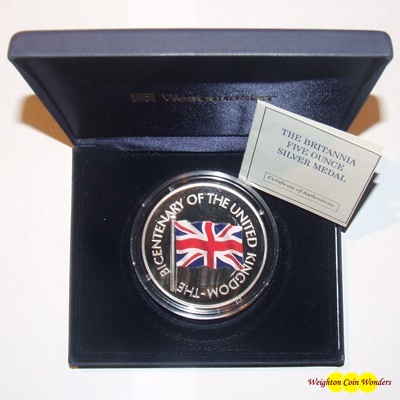 2001 5oz Silver Proof Coin - Bicentenary of the United Kingdom